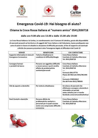 Emergenza Covid-19: numero amico della Croce Rossa 0541/830718