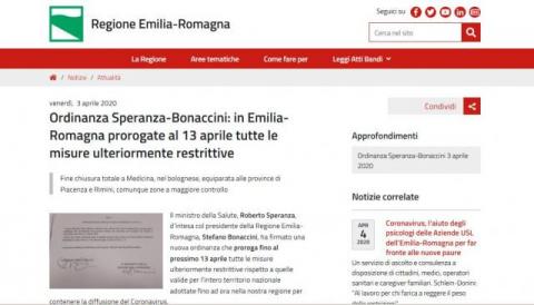 Le province di Piacenza e Rimini zone a maggiore controllo 