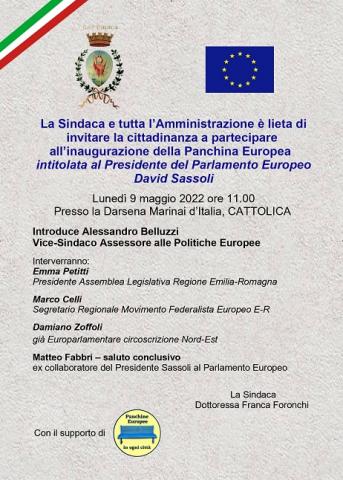Panchina Europea alla memoria di David Sassoli