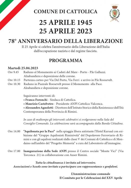 78° anniversario della Liberazione - 25 aprile 2023