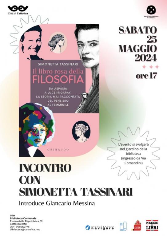 Locandina dell'incontro con Simonetta Tassinari