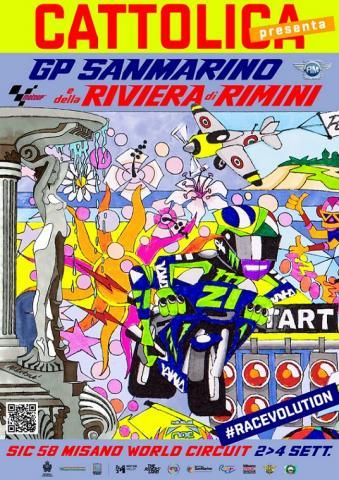MotoGP 2022, il poster per la città di Cattolica firmato da Drudi