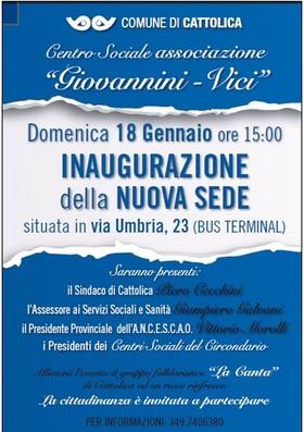 Inaugurazione della nuova sede del Centro Sociale Giovannini Vici