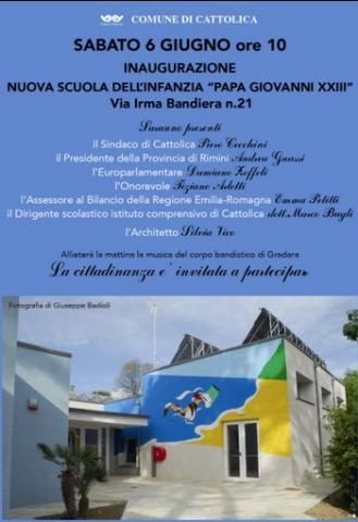 SABATO 6 ORE 10 inaugurazione della nuova Scuola dell'Infanzia 