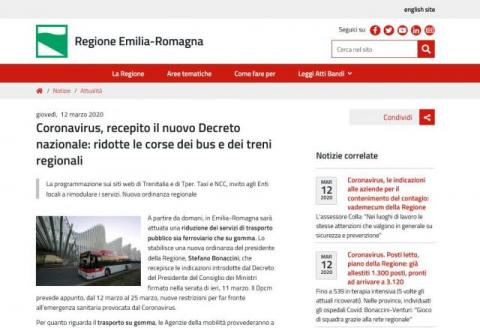 Ordinanza Regionale 12 Maggio 2020