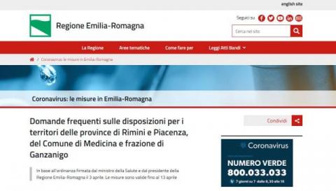 Domande frequenti sulle disposizioni per i territori delle province di Rimini e Piacenza, del Comune di Medicina e frazione di Ganzanigo