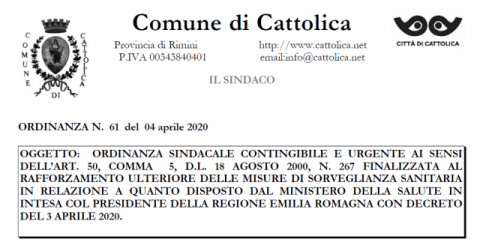 ordinanza num. 61 4 aprile 2020