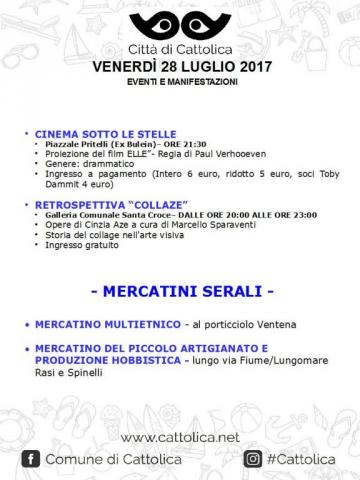 VENERDI' 28 - EVENTI E MANIFESTAZIONI