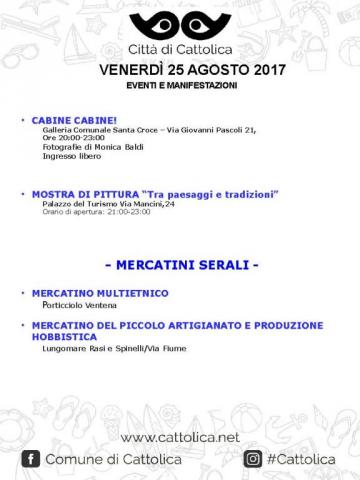 VENERDI' 25 AGOSTO - EVENTI E MANIFESTAZIONI