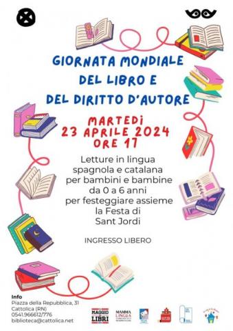 Volantino dell'iniziativa Giornata mondiale del libro e del diritto d'autore