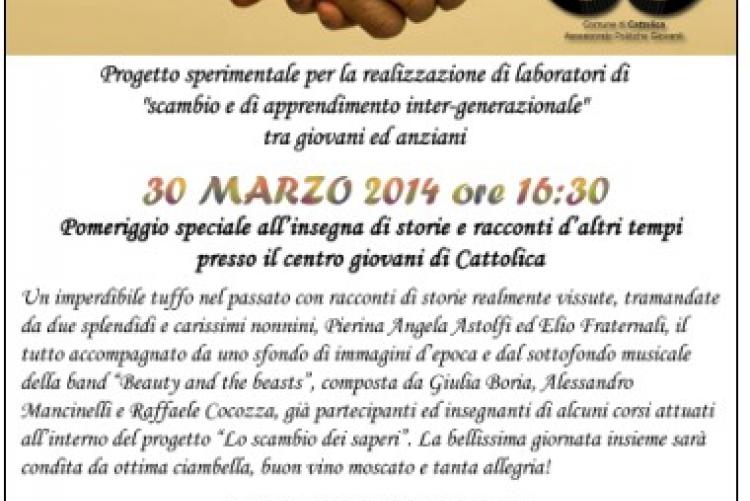 Scambio dei saperi - 30 marzo grande festa