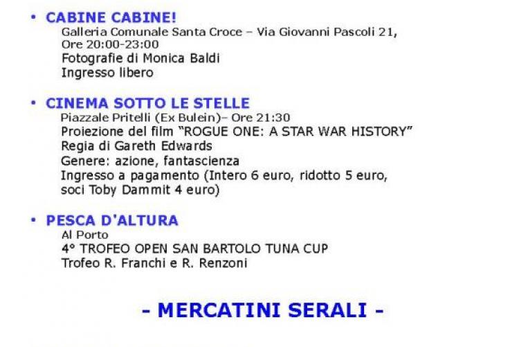 SABATO 5 AGOSTO - EVENTI E MANIFESTAZIONI