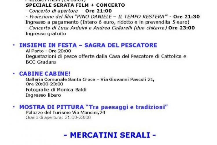 SABATO 19 AGOSTO - EVENTI E MANIFESTAZIONI