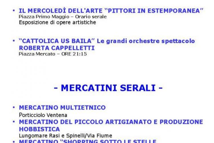 MERCOLEDÌ 30 AGOSTO - EVENTI E MANIFESTAZIONI