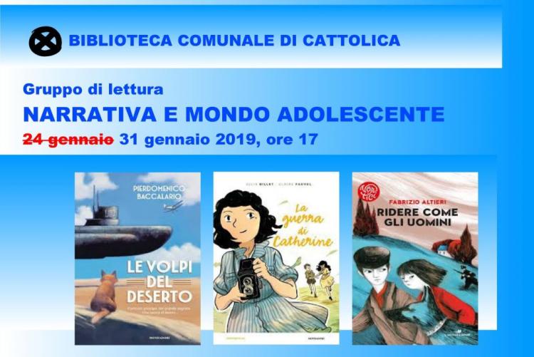 Incontro gruppo di lettura narrativa e mondo adolescente