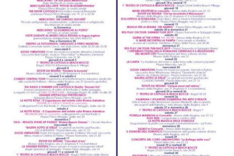 ESTATE 2019 - MANIFESTAZIONI ESTIVE LUGLIO