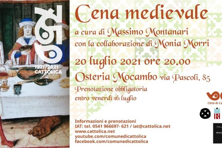 cena medievale, via pascoli osteria mocambo, cattolica 750, massimo montanari, monia morri, musica medievale